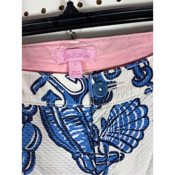 Lilly Pulitzer Fallin In Love Seashell Pants Blue White Beach Shells Mitzie Pant - Picture 10 of 10